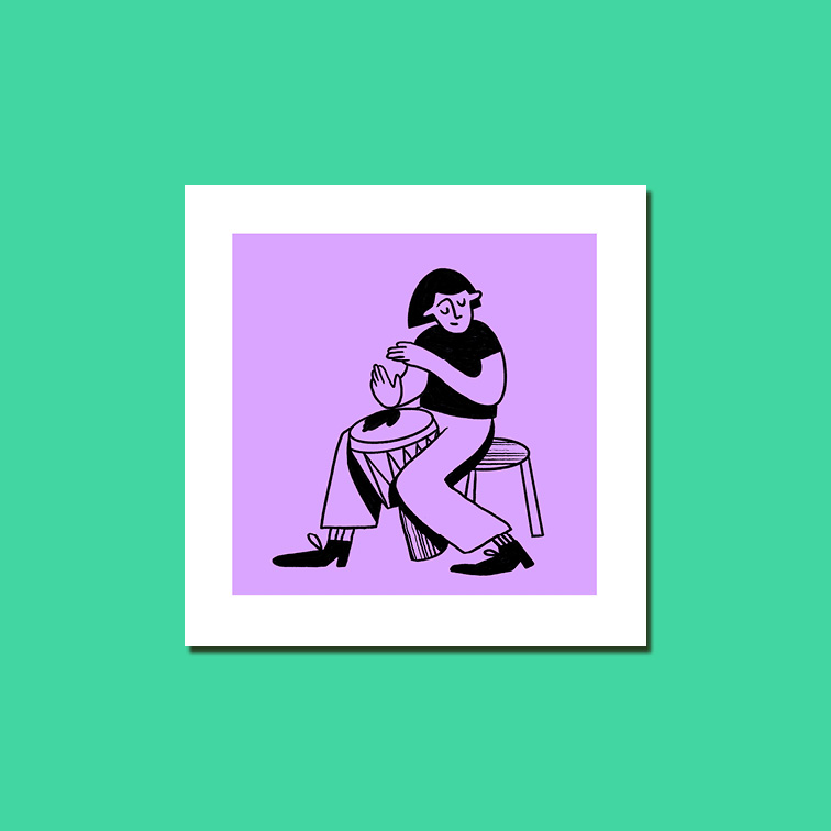 La jam, percussion 20x20cm