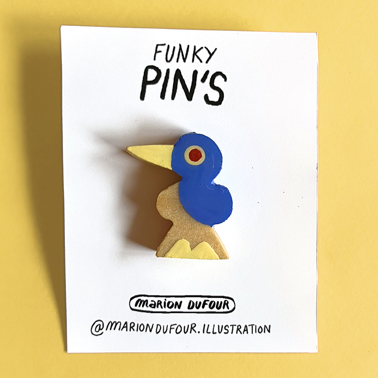 Pin's oiseau bleu Irène