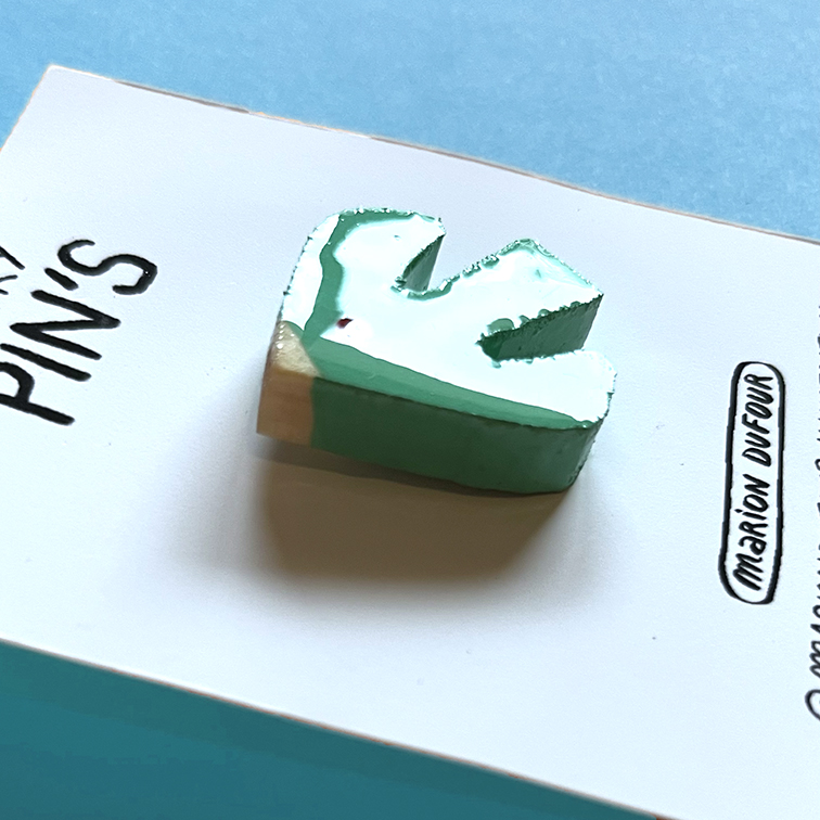 Pin's Oiseau vert Bertille – Image 4
