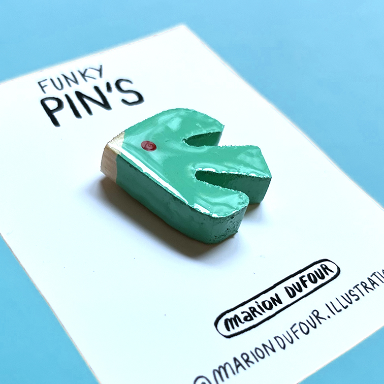 Pin's Oiseau vert Bertille – Image 3