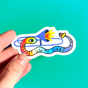 Sticker holographique serpent