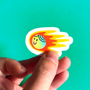 Sticker holographique comète