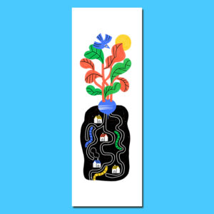 Le village 15x42cm