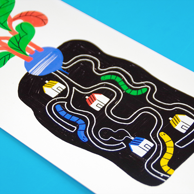 Le village 15x42cm – Image 4