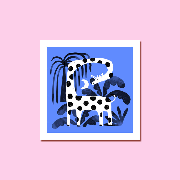 La girafe à pois 20x20cm