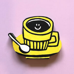 Café heureux / grincheux jaune